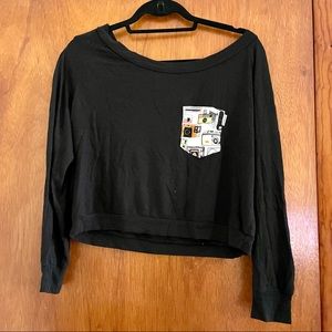 Serengetee Slouchy Long Sleeve Crop Top